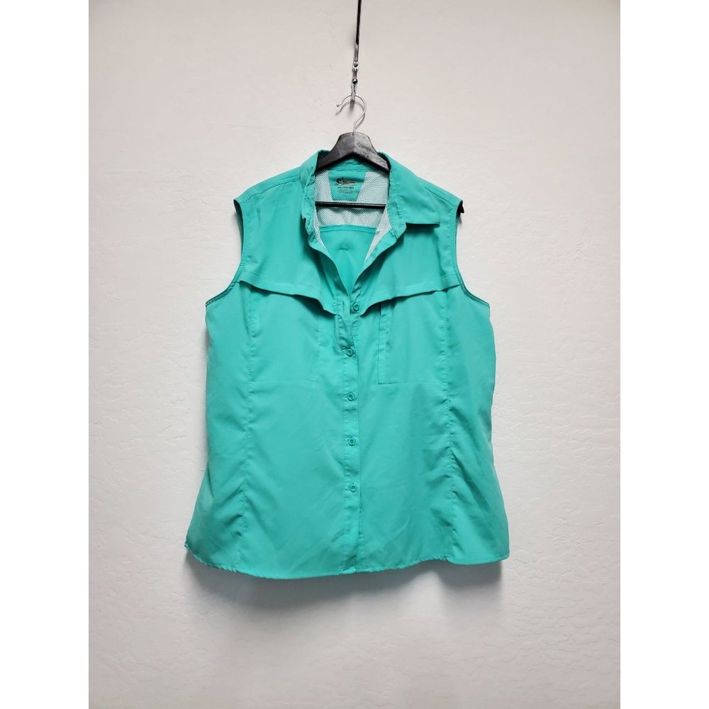 World Wide Sportsman Women's Cape Green Teal Sleeveless Shirt Size 2XL